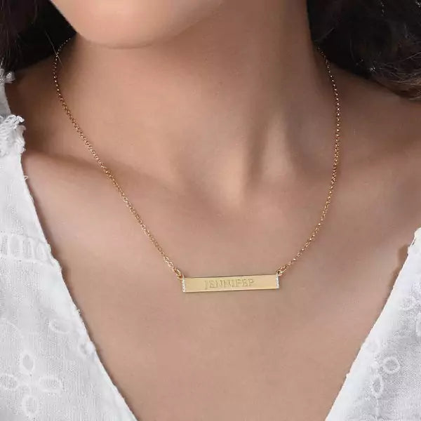Plate Necklace with Cubic Zircon