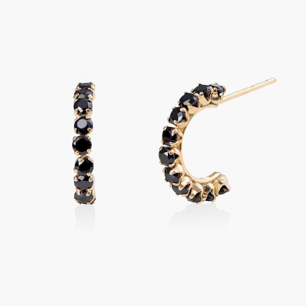 Black Sapphire Hoops 925 Silver