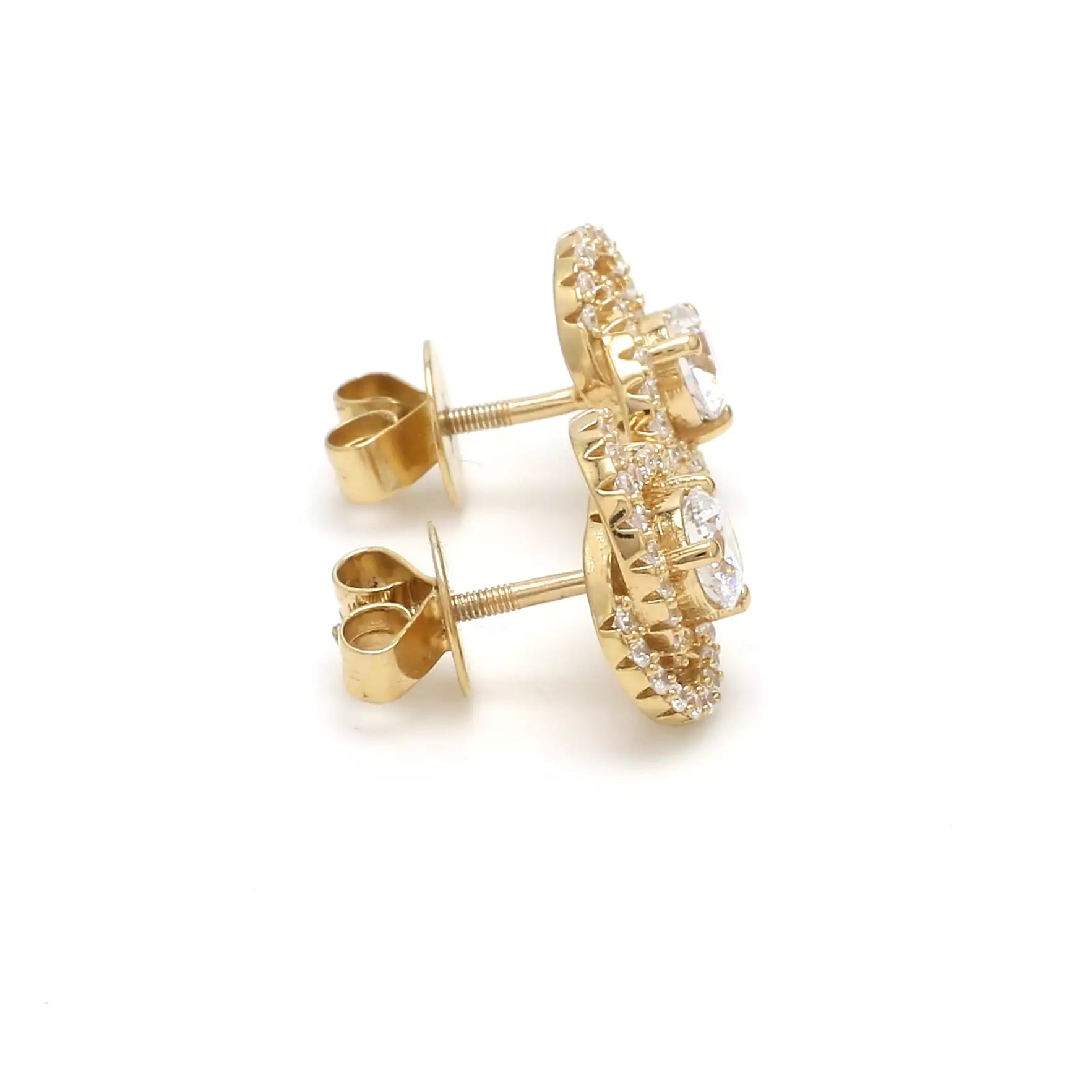 Intertwined Cluster Fauzia Solitaire Studs with Premium Screw Backs