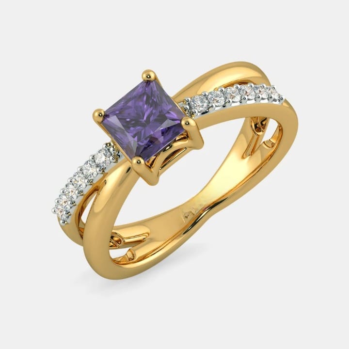 Diamond And Amethyst Elignia Ring