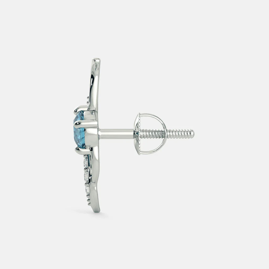 Perfect Gift Bluocean Zircon Earrings 925 Silver