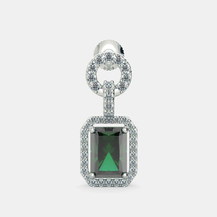Emerald Cut Zircon Earrings 925 Silver