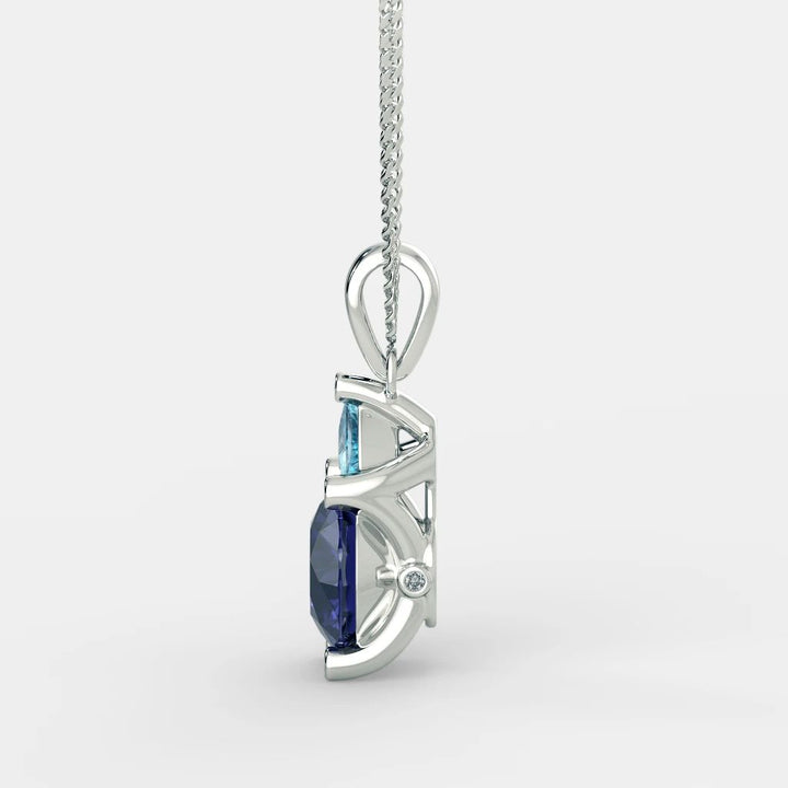 Diana Blue Sapphire Necklace 925 Silver