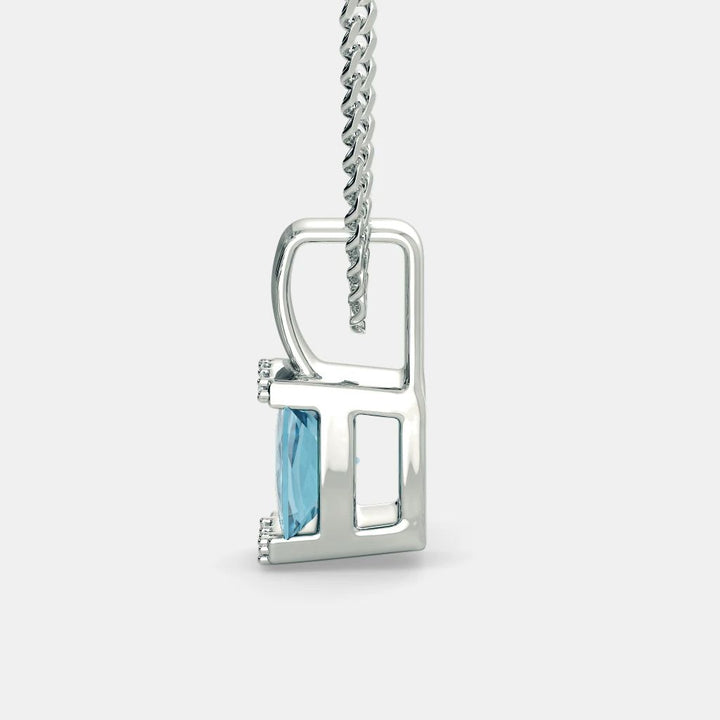 Blue Topaz Zircon Necklace - 925 Silver