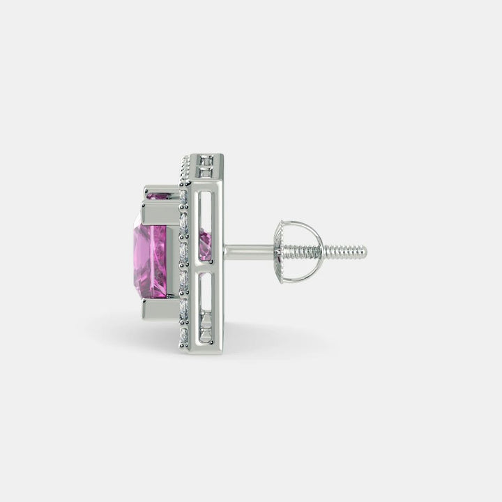 Serena Pink Sapphire Studs 925 Silver
