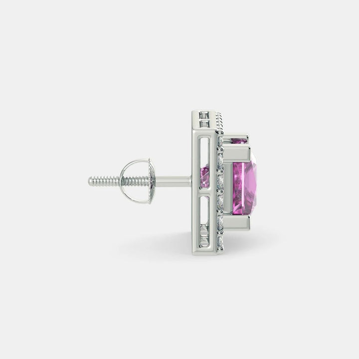 Serena Pink Sapphire Studs 925 Silver
