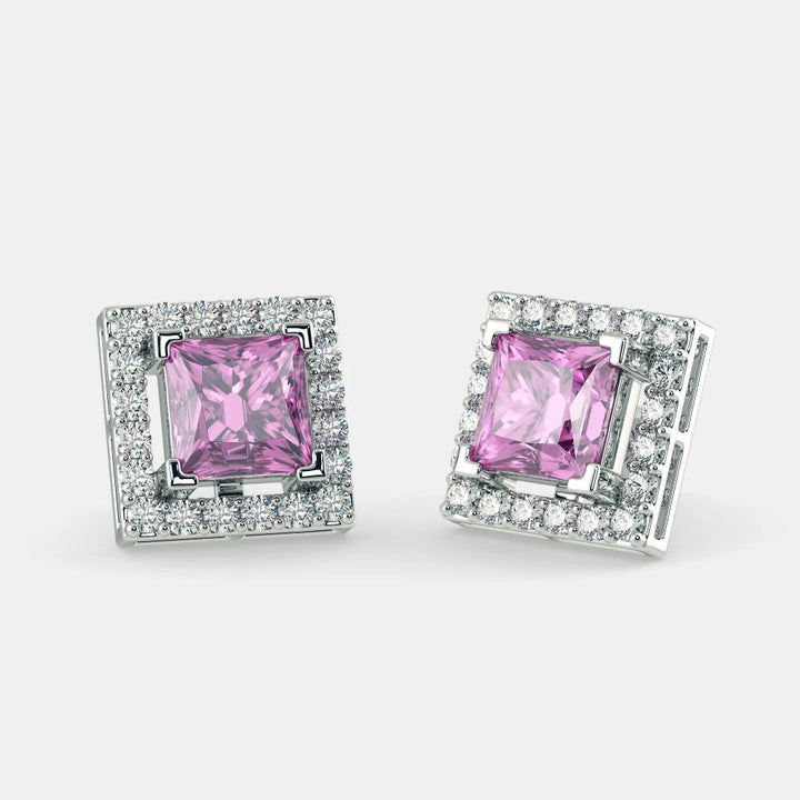 Serena Pink Sapphire Studs 925 Silver