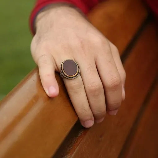 Classic Aqeeq Turkish 925 Silver Ring