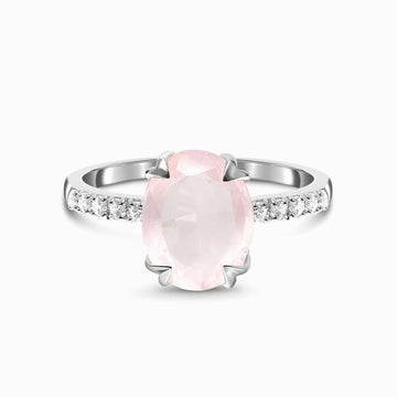 Rose Quartz Ring 925 Silver