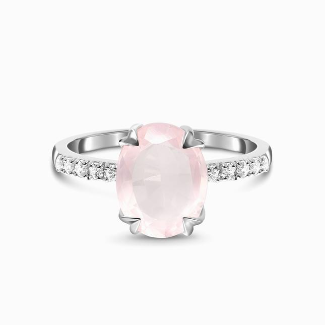 Rose Quartz Ring 925 Silver