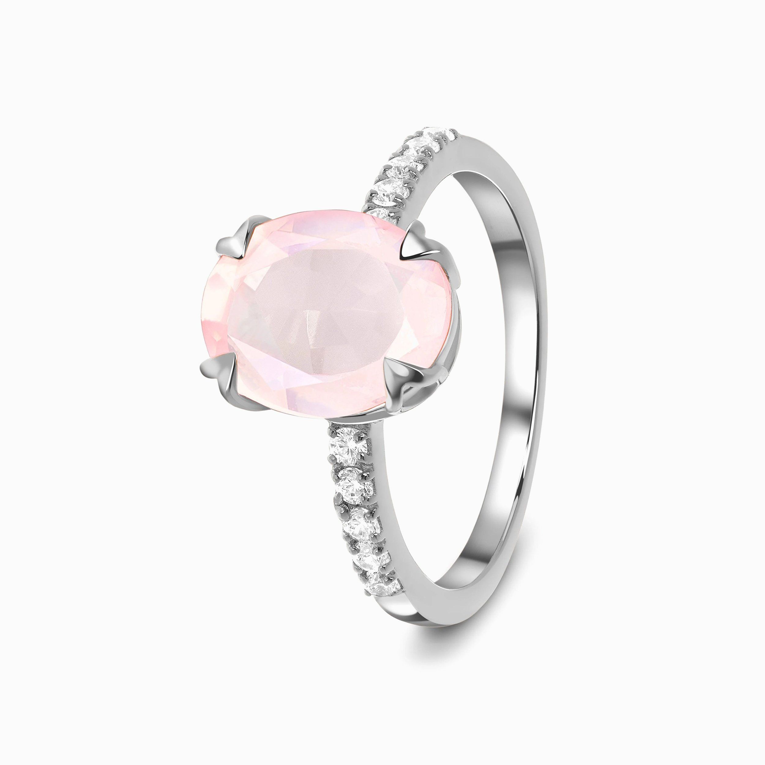 Rose Quartz Ring 925 Silver
