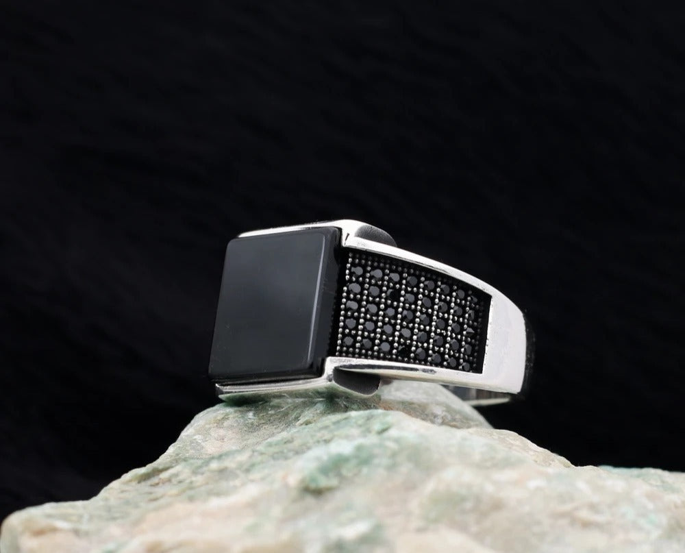 Black Turkish Onyx 925 Silver