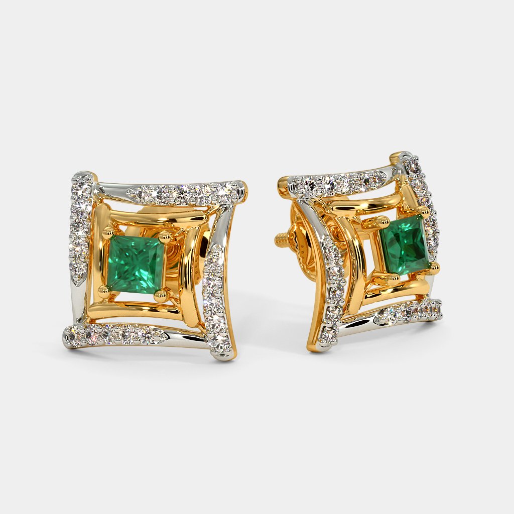 Gabrielle Stud Emerald Earrings