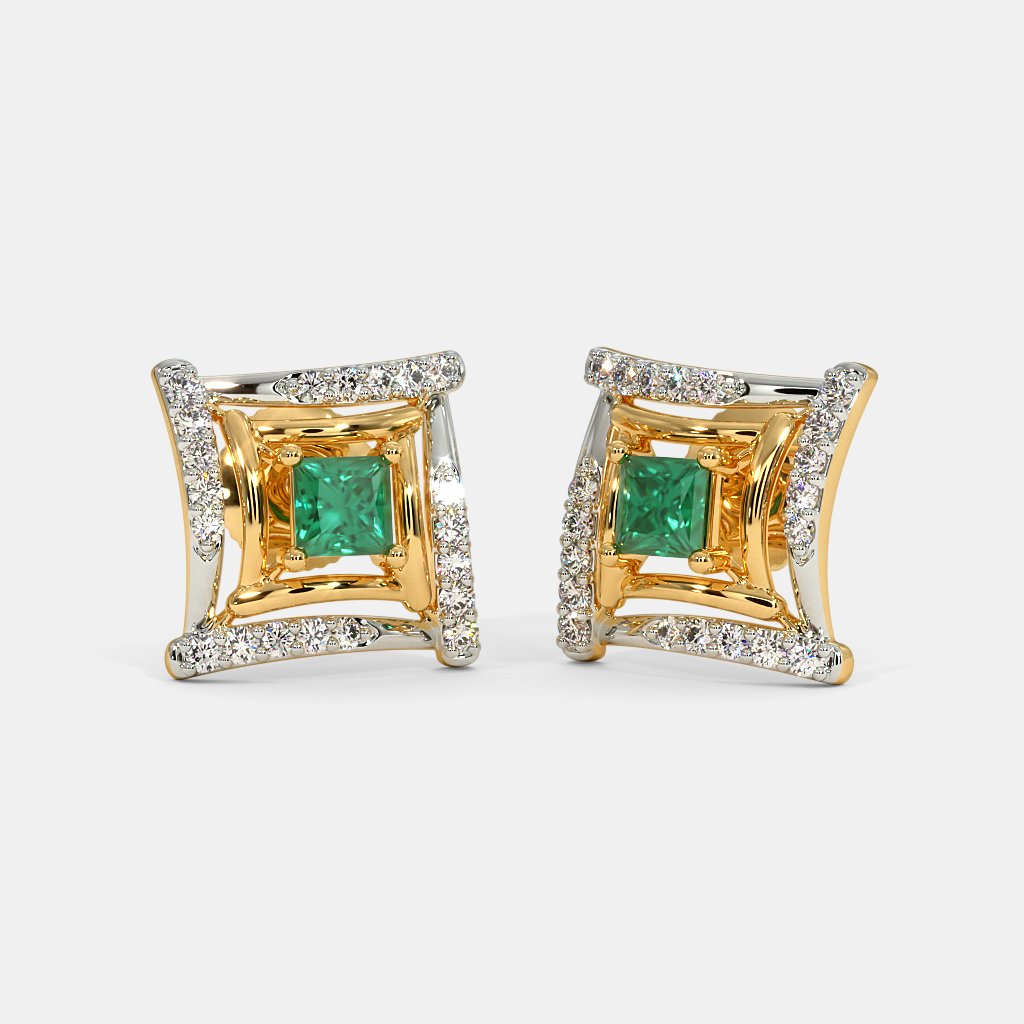 Gabrielle Stud Emerald Earrings