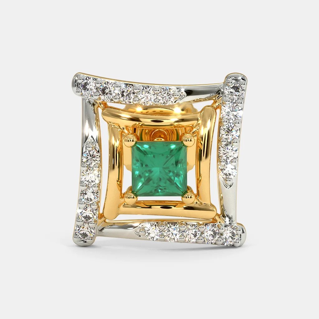 Gabrielle Stud Emerald Earrings