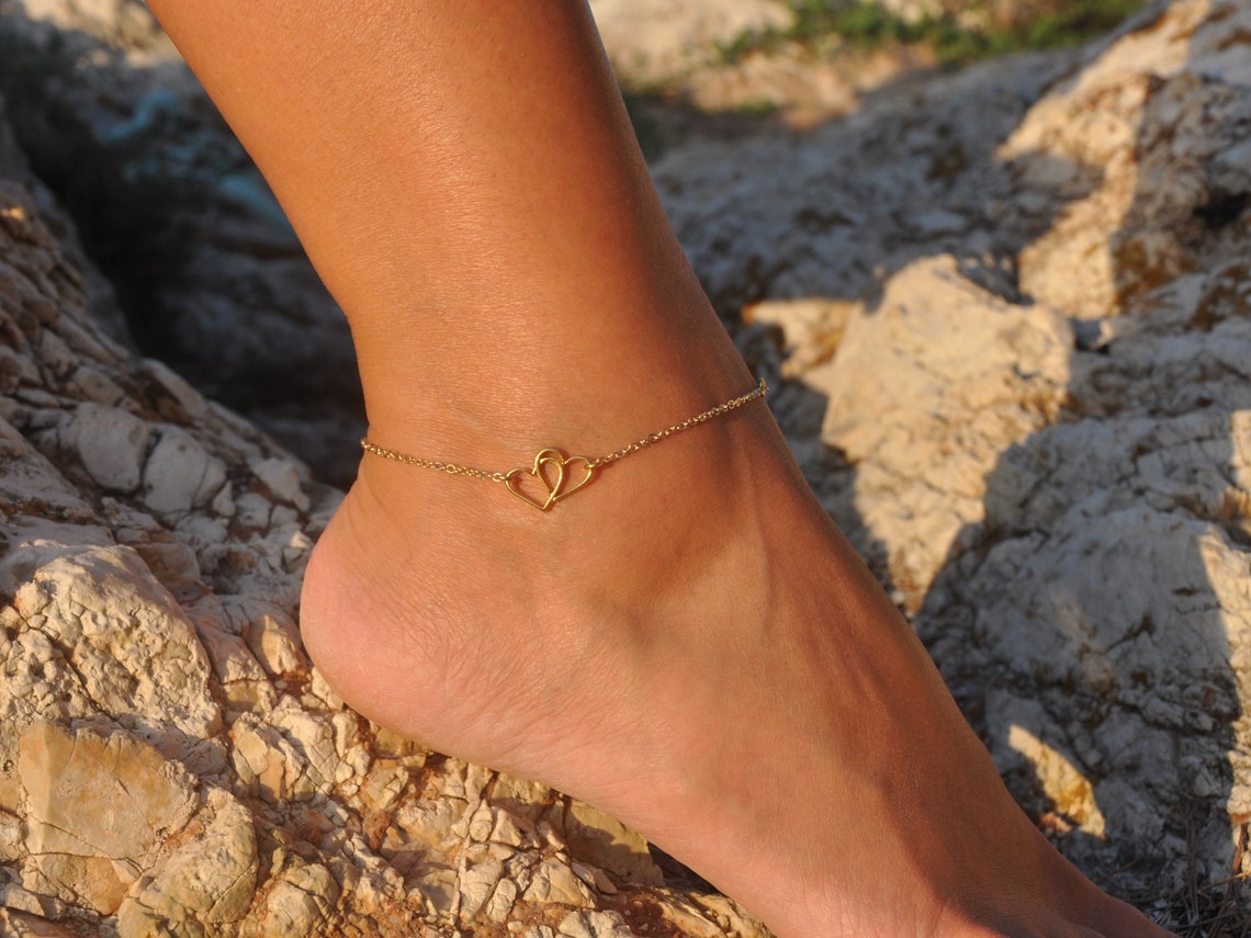Double Heart Anklet