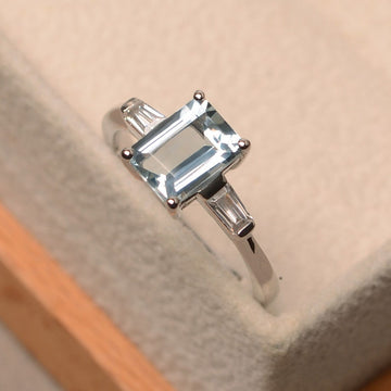 Promise Aquamarine Ring 925 Silver