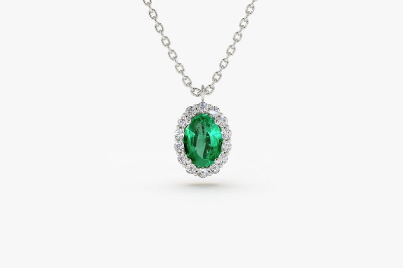 Oval Emerald Necklace