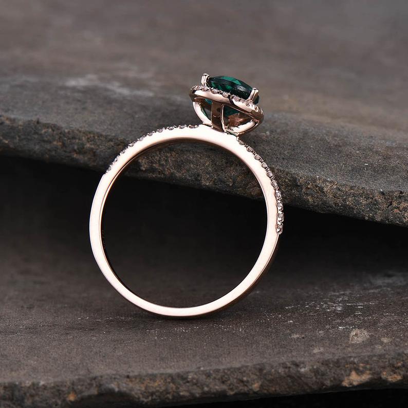Emerald Green Pear Ring