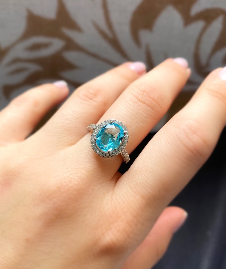 Oval Aqua Marine
