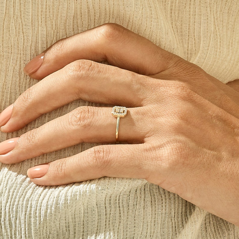 Rectangle Zircon Ring