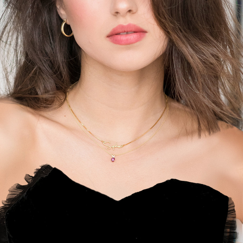Ruby Solitaire Necklace