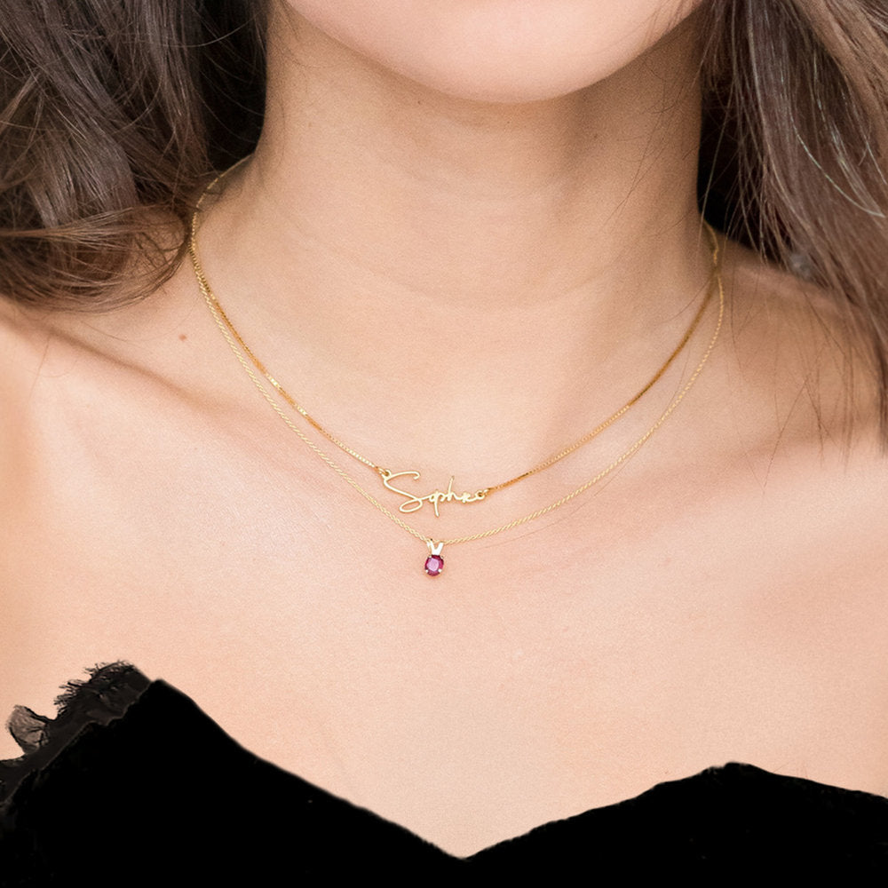 Ruby Solitaire Necklace