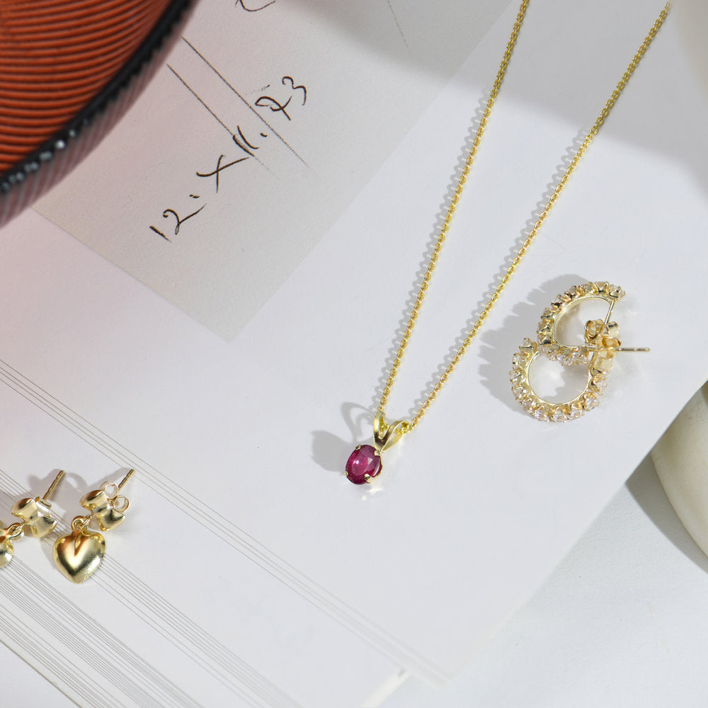 Ruby Solitaire Necklace