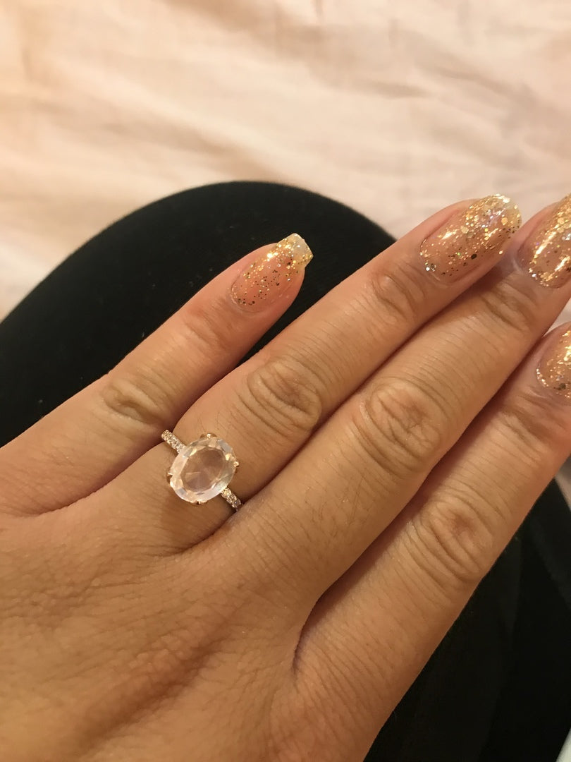 Rose Quartz Ring 925 Silver