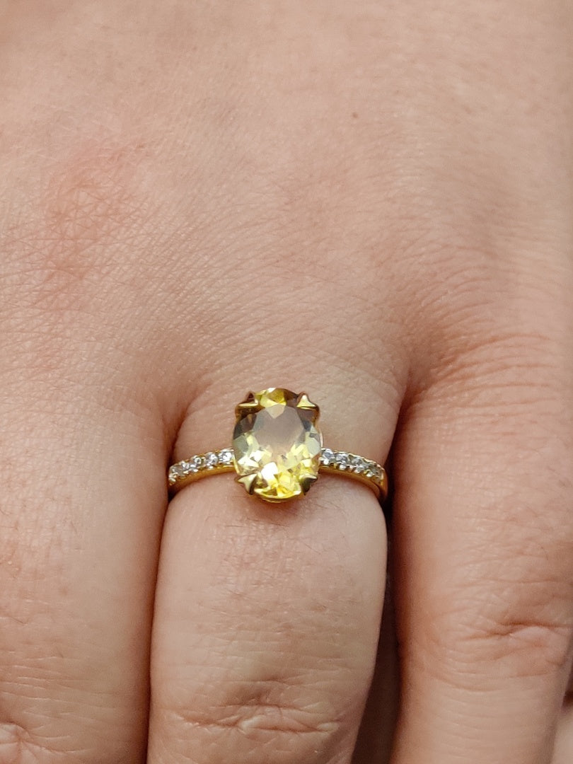 Magic Citrine Yellow Ring