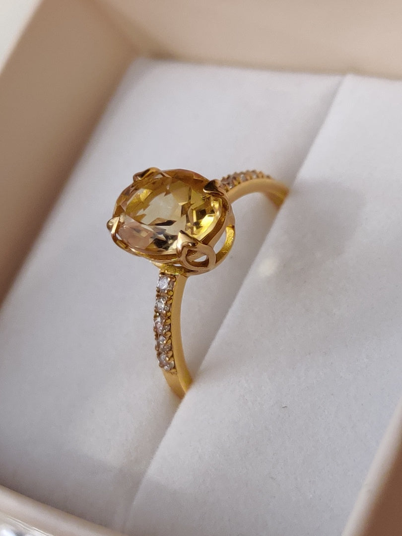 Magic Citrine Yellow Ring