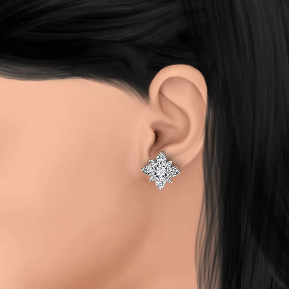 Flower Earrings Zircon